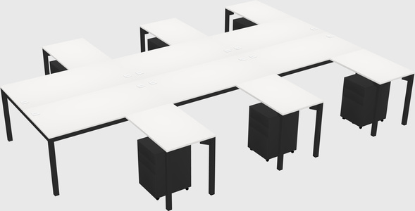 Shared l-shaped desk