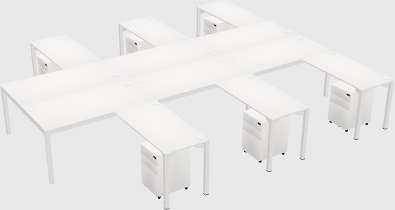 Shared l-shaped desk