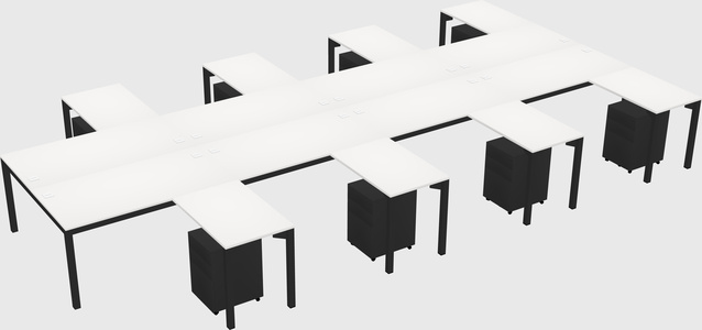 Shared l-shaped desk