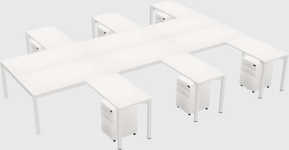 Shared l-shaped desk