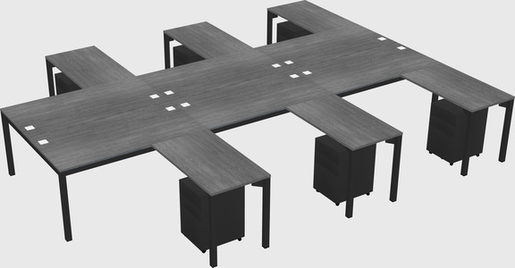 Shared l-shaped desk