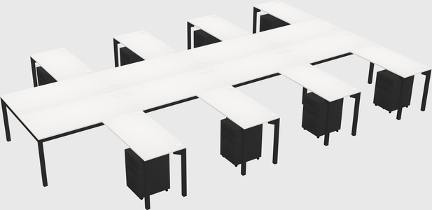 Shared l-shaped desk