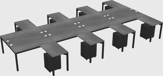 Shared l-shaped desk