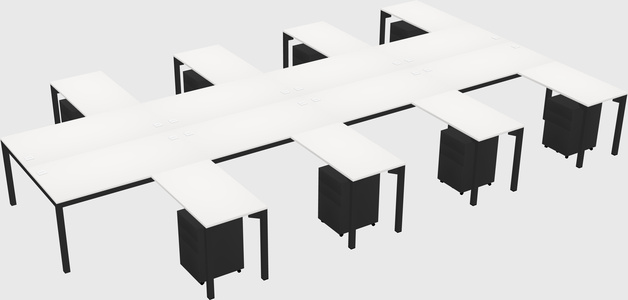 Shared l-shaped desk