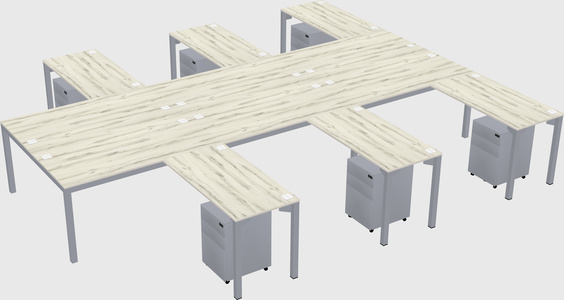 Shared l-shaped desk