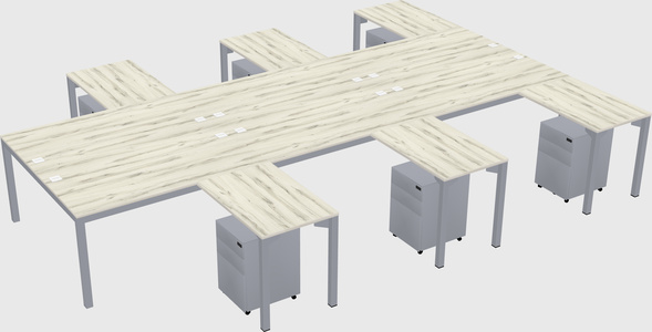 Shared l-shaped desk