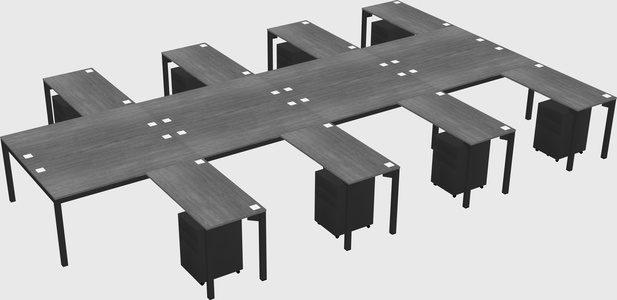 Shared l-shaped desk