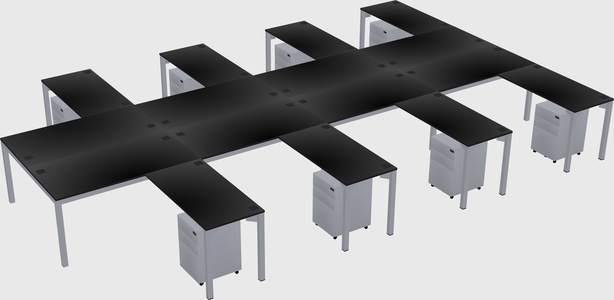 Shared l-shaped desk