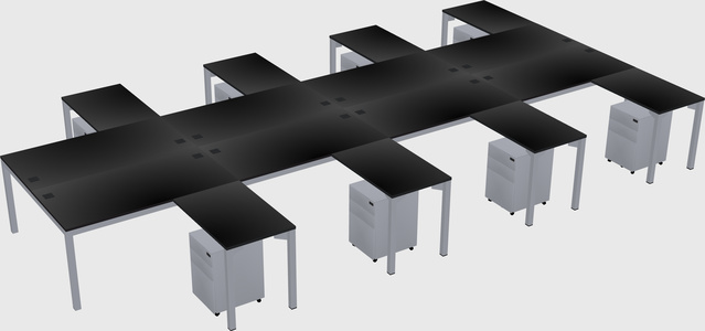 Shared l-shaped desk