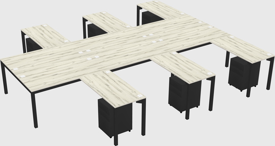 Shared l-shaped desk