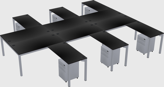 Shared l-shaped desk