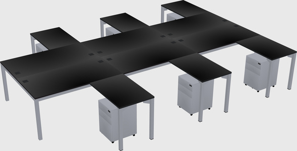 Shared l-shaped desk