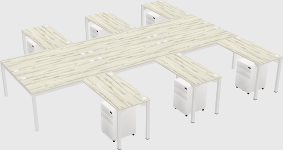 Shared l-shaped desk