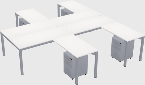 Shared l-shaped desk