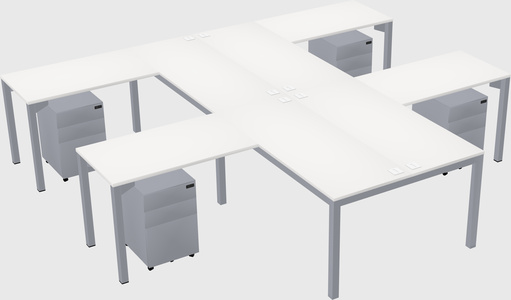 Shared l-shaped desk