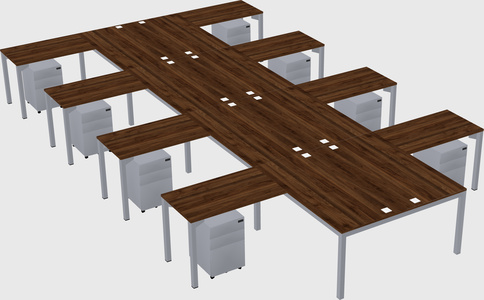 Shared l-shaped desk