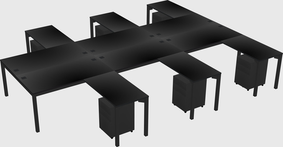 Shared l-shaped desk
