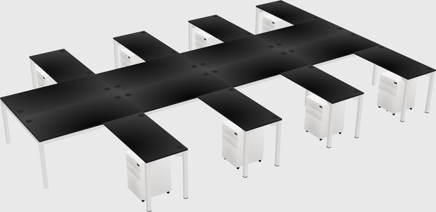 Shared l-shaped desk