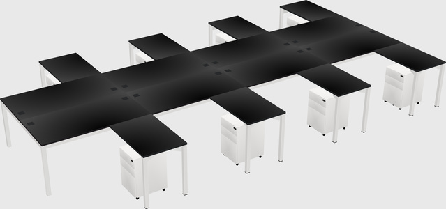 Shared l-shaped desk