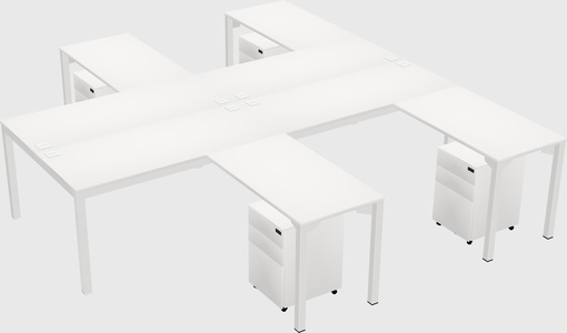 Shared l-shaped desk