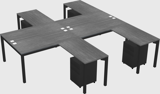 Shared l-shaped desk