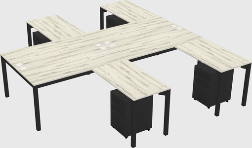 Shared l-shaped desk