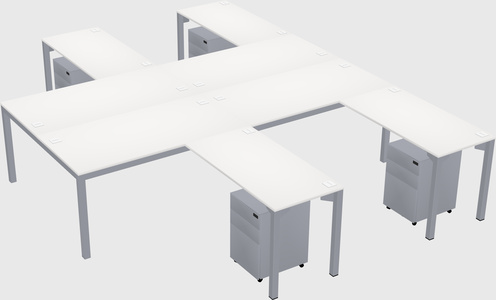 Shared l-shaped desk