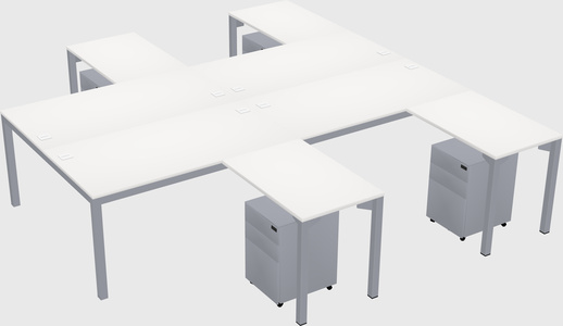 Shared l-shaped desk