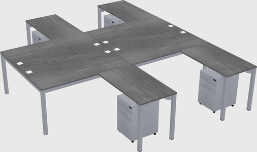 Shared l-shaped desk