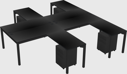 Shared l-shaped desk