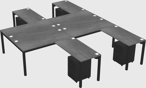 Shared l-shaped desk