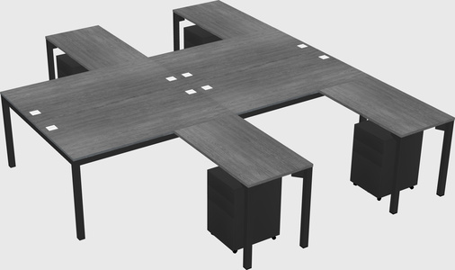 Shared l-shaped desk