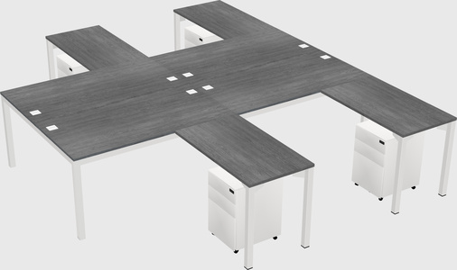 Shared l-shaped desk