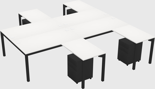 Shared l-shaped desk