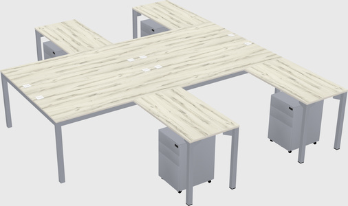 Shared l-shaped desk