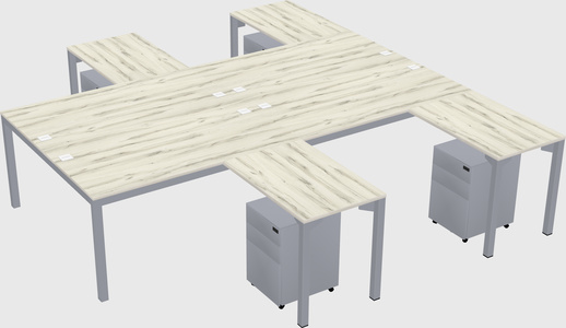 Shared l-shaped desk