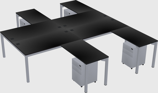 Shared l-shaped desk