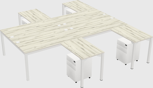Shared l-shaped desk