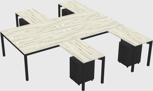 Shared l-shaped desk