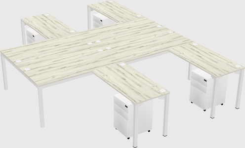 Shared l-shaped desk