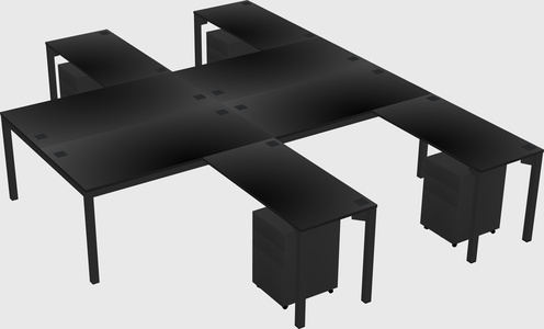 Shared l-shaped desk