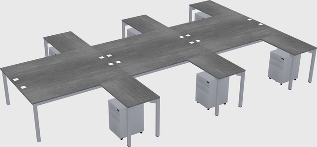 Shared l-shaped desk
