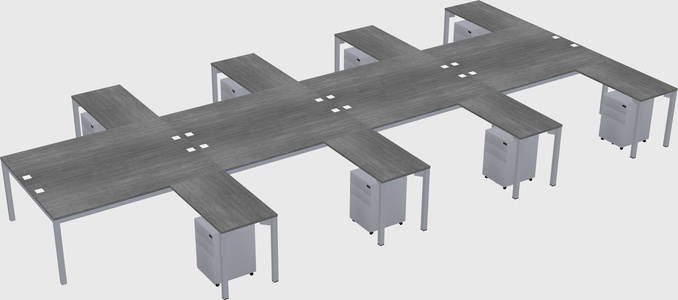 Shared l-shaped desk