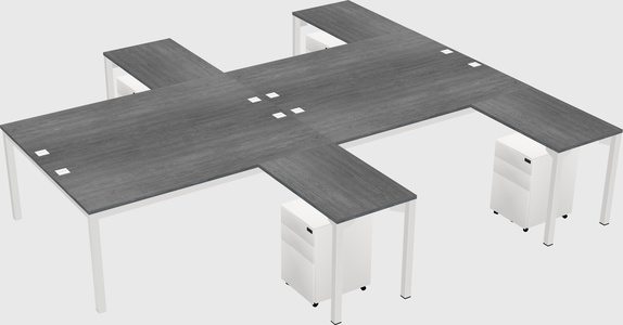 Shared l-shaped desk