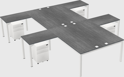 Shared l-shaped desk