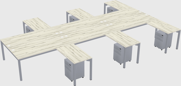 Shared l-shaped desk