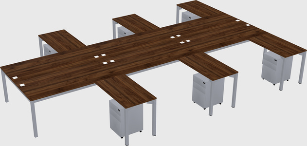 Shared l-shaped desk