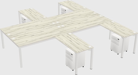 Shared l-shaped desk