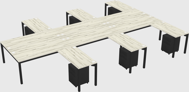 Shared l-shaped desk