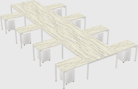 Shared l-shaped desk